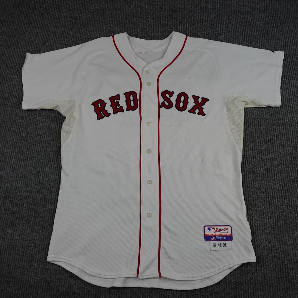 Majestic Boston Red Sox Gary Tuck Team Issue Jersey Mens 48 White MLB 57